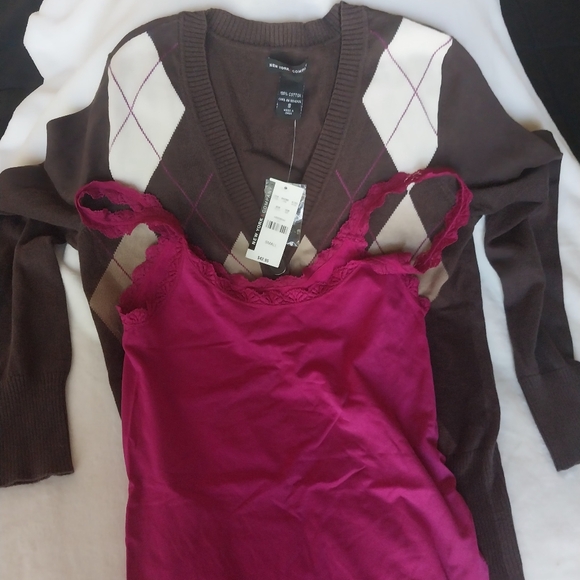 New York & Company Sweaters - Free Cami With Purchase Of Brown Sweater